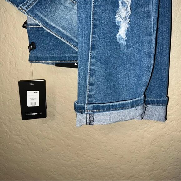 NWT Fashion Nova High Waisted Demi Skinny Jeans Sz 7 - color blue - Picture 5 of 12
